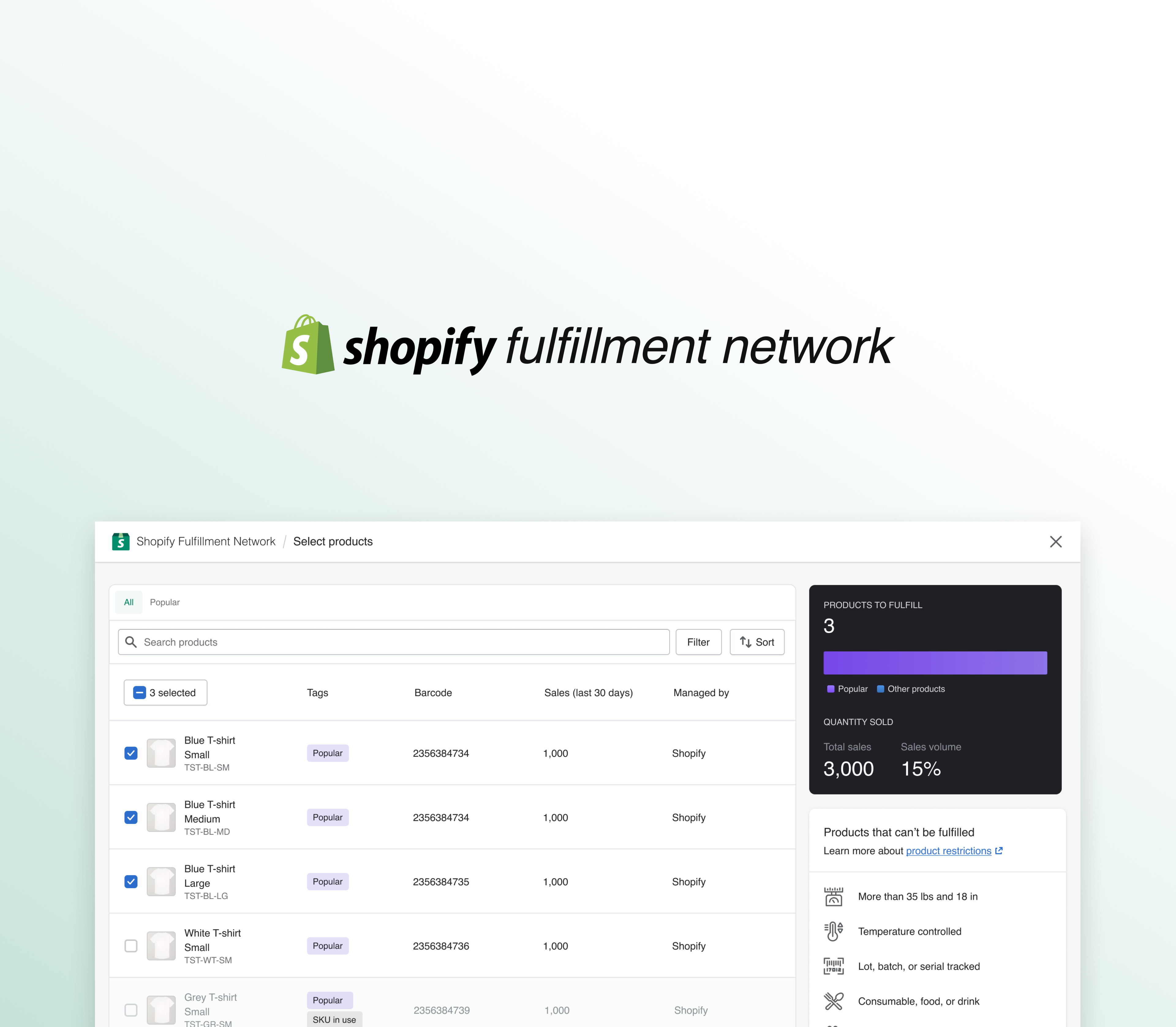 Shopify Fulfillment Network · Product Induction